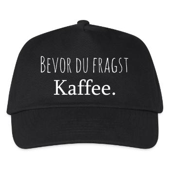 Avant que tu demandes café - Casquette de baseball Enfant - noir - Devant