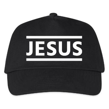 Bold Jesus Typography - Kids’ Baseball Cap - black - Front