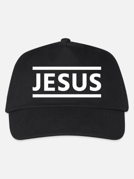 Bold Jesus Typography - Kids’ Baseball Cap - black