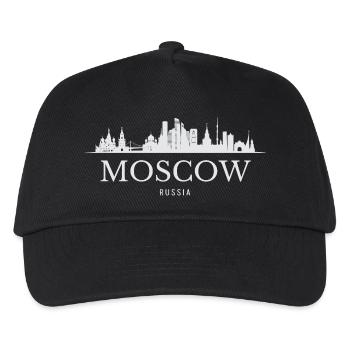 Moskauer Skyline, Moskau Russland - Kinder Basecap - Schwarz - Vorne