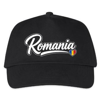 Scénario roumain avec cœur de drapeau Éventail patriotique - Casquette de baseball Enfant - noir - Devant