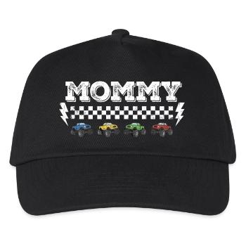 Mommy Monster Truck Offroad Power Mutter Design - Kinder Basecap - Schwarz - Vorne