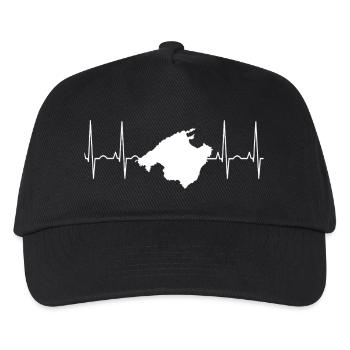 Mallorca Heartbeat Design Holidays Island Malle - Kids’ Baseball Cap - black - Front