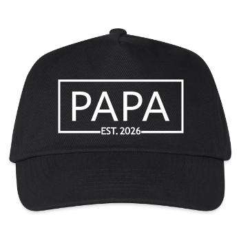 Papa Est. 2026 Ankündigung einer neuen Vater-Schwangerschaft - Kinder Basecap - Schwarz - Vorne