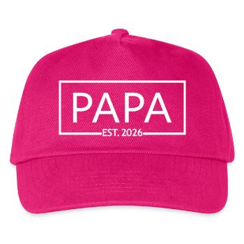 Papa Est. 2026 Ankündigung einer neuen Vater-Schwangerschaft - Kinder Basecap - Fuchsia - Vorne
