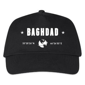 Bagdad Irak Koordinaten Planet Erde Weiß - Kinder Basecap - Schwarz - Vorne