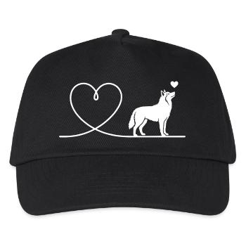 Sled Dog Silhouette of a Husky - Kids’ Baseball Cap - black - Front