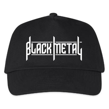 Black Metal Custom Typography Logo - Kinder Basecap - Schwarz - Vorne