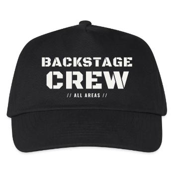Backstage Crew All Areas Konzert Team Staff Event - Kinder Basecap - Schwarz - Vorne