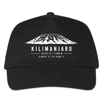 Kilimanjaro Berg Wandern Bergsteigen Tansania - Kinder Basecap - Schwarz - Vorne