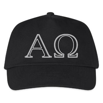 Alpha- und Omega-Minimalistische Linienzeichnungen - Kinder Basecap - Schwarz - Vorne