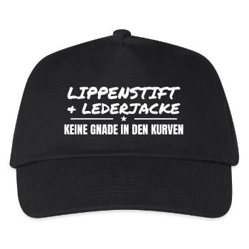 Lippenstift & Lederjacke - Kinder Basecap - Schwarz - Vorne