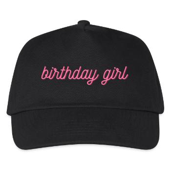 Birthday Girl in rosa Schrift - Girlie & Feminin - Kinder Basecap - Schwarz - Vorne