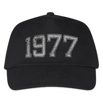 1977 Jahrgang - Kinder Basecap - Schwarz - Vorne