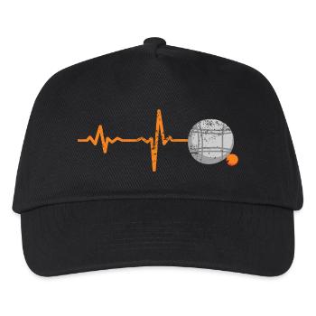 Gift Heartbeat Boule Petanque - Kids’ Baseball Cap - black - Front