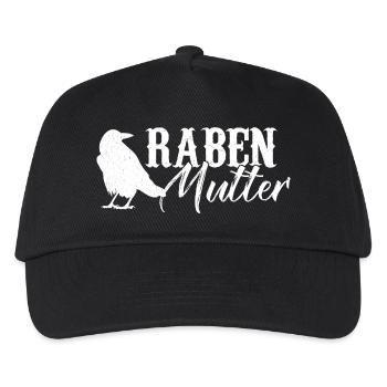 Rabenmutter - Vogel Mama Mutter Eltern Schwanger - Kinder Basecap - Schwarz - Vorne
