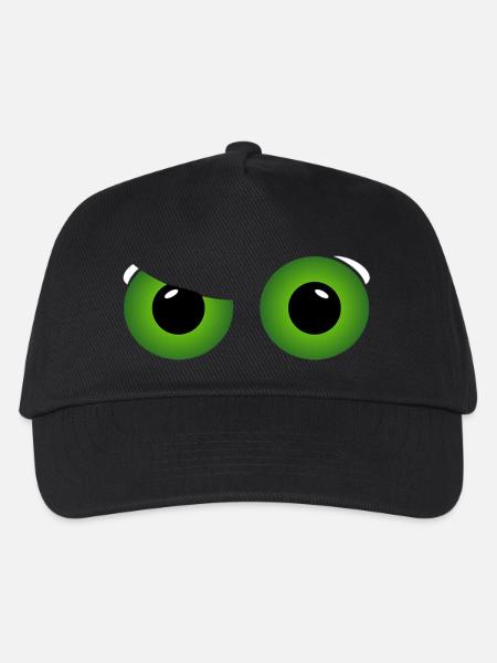 grüne coole Augen - Kinder Basecap - Schwarz