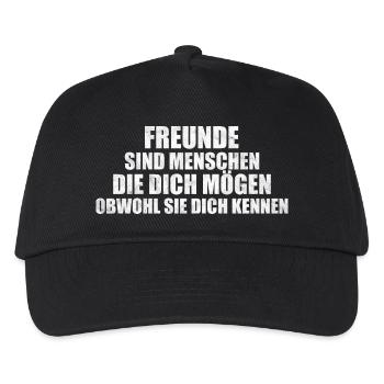 Freunde mögen dich so wie du bist T-Shirt Geschenk - Kinder Basecap - Schwarz - Vorne