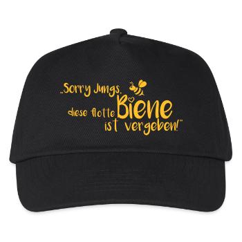Junggesellenabschied flotte Biene - Kinder Basecap - Schwarz - Vorne