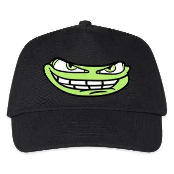 gesicht kopf boese meme grinsen lustig comic carto - Kinder Basecap - Schwarz - Vorne