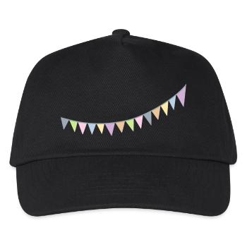 Pennant chain scandinavian decoration nursery - Kids’ Baseball Cap - black - Front