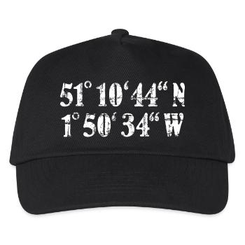 Stonehenge Coordinates Vintage White (FR) - Casquette de baseball Enfant - noir - Devant