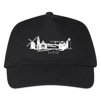 Krefeld skyline with windmill - Kids’ Baseball Cap - black - Front