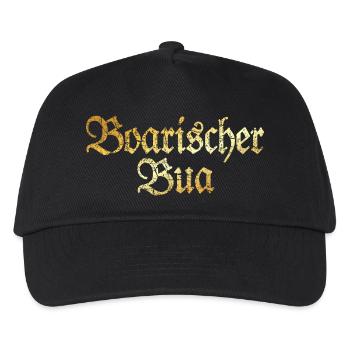 Boarischer Bua - Bayerischer Bube (Goldgelb) - Kinder Basecap - Schwarz - Vorne