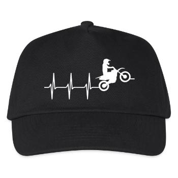 Heartbeat on two wheels - Kids’ Baseball Cap - black - Front