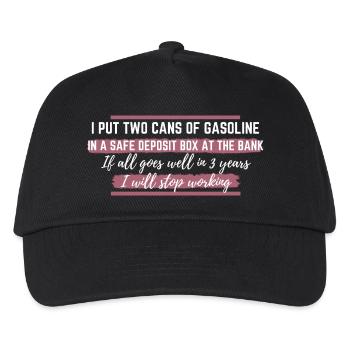 Gasoline Box Bank Satire - Kids’ Baseball Cap - black - Front