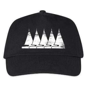 Segelschiff Zeichnung - Kinder Basecap - Schwarz - Vorne