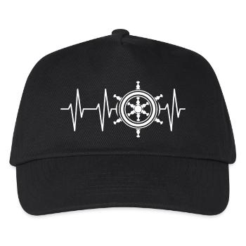 Symbole du volant Heartbeat Icône de contrôle du pouls ECG - Casquette de baseball Enfant - noir - Devant