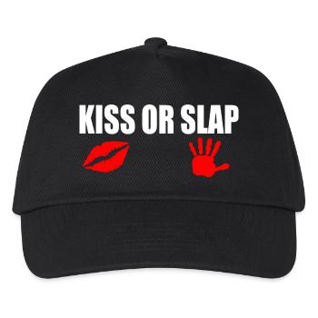 Kiss or slap - Kids’ Baseball Cap - black - Front
