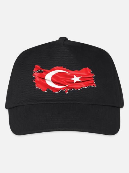 Türkei Türkiye Flagge in der Türkiye Landkarte - Kinder Basecap - Schwarz