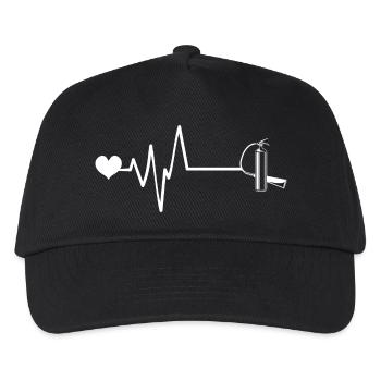 Fire extinguisher pulse heartbeat fire brigade - Kids’ Baseball Cap - black - Front