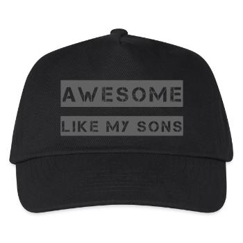 AWESOME LIKE MY SONS Gift for Father Mother - Kids’ Baseball Cap - black - Front