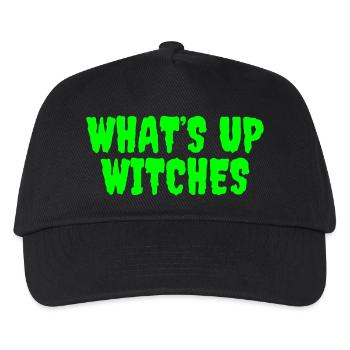 Vibrant Green Whats Up Witches Design - Kids’ Baseball Cap - black - Front