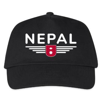 Nepal Design – Himalaya Abenteuer - Kinder Basecap - Schwarz - Vorne