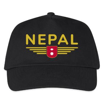 Nepal Design – Himalaya Abenteuer - Kinder Basecap - Schwarz - Vorne