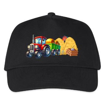 Traktor Heuernte - Kleine Pause - Kinder Basecap - Schwarz - Vorne