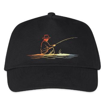 Angler Drawing Vintage Look - Kids’ Baseball Cap - black - Front