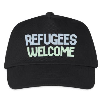 Refugees welcome retro - Kids’ Baseball Cap - black - Front