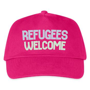 Flüchtlinge willkommen retro - Kinder Basecap - Fuchsia - Vorne