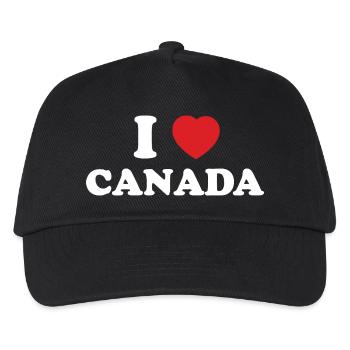 I Love (Heart) Kanada - Kinder Basecap - Schwarz - Vorne