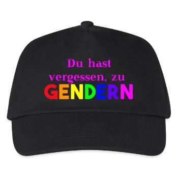Du hast vergessen zu gendern Geschenkidee lustig - Kinder Basecap - Schwarz - Vorne