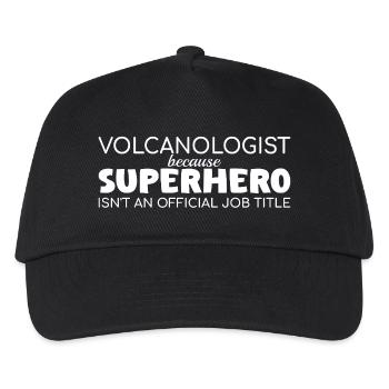 Volcanologist Superhero Volcanology - Kinder Basecap - Schwarz - Vorne