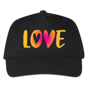 Love Herz Liebe Hochzeit Handschrift heiraten - Kinder Basecap - Schwarz - Vorne