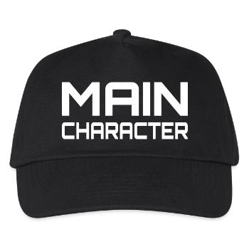 Main Character Gaming Spruch - Kinder Basecap - Schwarz - Vorne