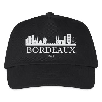 Bordeaux Skyline, Bordeaux Frankreich - Kinder Basecap - Schwarz - Vorne