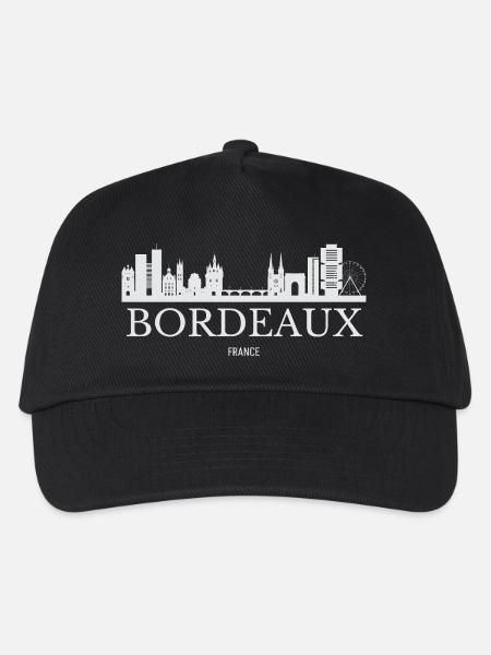Bordeaux Skyline, Bordeaux Frankreich - Kinder Basecap - Schwarz